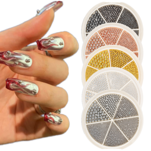 Home beauty 3d nail decoration with multi size round beads plastic crystal pearl rhinestones accessories