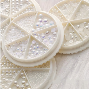 Home 12 grid 3d flat back pearl nail charms salon decorations for nail art made of plastic (复制)
